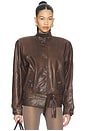 view 2 of 6 Leather Jacket in Brown