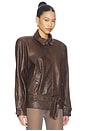 view 4 of 6 Leather Jacket in Brown