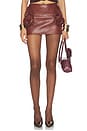 view 1 of 6 Leather Mini Skirt in Bordeaux