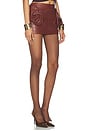 view 2 of 6 Leather Mini Skirt in Bordeaux