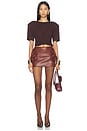 view 5 of 6 Leather Mini Skirt in Bordeaux