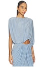 view 2 of 4 Draped Blouse in Light Blue