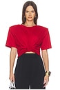 view 1 of 4 Knot Front T-Shirt in Red