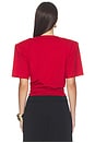 view 3 of 4 Knot Front T-Shirt in Red