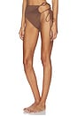 view 2 of 4 High Waisted Bikini Bottom in Brown