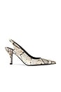 view 1 of 5 Snake Low Slingback Heel in Grey