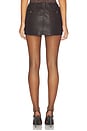 view 4 of 6 JUPE MINI EN CUIR in Dark Brown