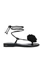 view 1 of 5 Wrap Around Flower Sandal in Black