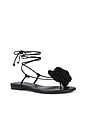 view 2 of 5 Wrap Around Flower Sandal in Black