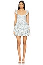 view 1 of 4 Carmella Mini Dress in Baby Blue Toile