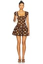 view 1 of 3 Dot Mini Dress in Brown & Ivory Dot