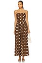 view 1 of 3 Dot Maxi Dress in Brown & Ivory Dot