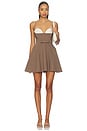 view 1 of 3 Serena Mini Dress in Brown & Ivory