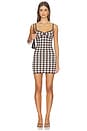 view 1 of 3 Aubreigh Knit Mini Dress in Brown & White Gingham