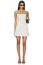 view 1 of 3 Tori Linen Mini Dress in Cream & Black Polka Dot
