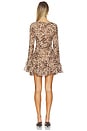 view 4 of 4 Theia Mini Dress in Leopard Print