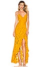 view 1 of 3 VESTIDO LARGO PAISLEY in Gold Yellow