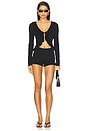view 5 of 6 Layilah Ruffle Knit Short in Black