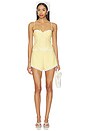 view 5 of 6 Peggy Hot Short in Yellow & White Check