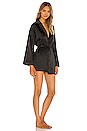 view 3 of 4 Ava Satin Robe in Black