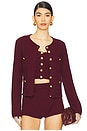 view 1 of 6 Evaline Cardigan in Oxblood