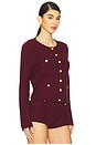 view 3 of 6 Evaline Cardigan in Oxblood