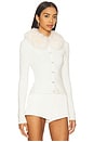 view 2 of 4 Cici Faux Fur Collar Cardigan in Ivory