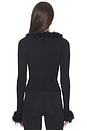 view 3 of 4 Lela Feather Cardigan in Black