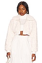 view 1 of 5 BLOUSON CROPPED IMITATION FOURRURE DASHIEL in White