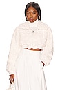 view 2 of 5 BLOUSON CROPPED IMITATION FOURRURE DASHIEL in White