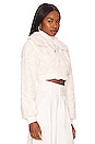 view 3 of 5 Dashiel Cropped Faux Fur Jacket in White