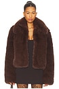 view 1 of 4 Vienna Faux Fur Jacket in Dark Chocolate