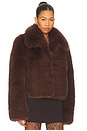 view 2 of 4 Vienna Faux Fur Jacket in Dark Chocolate
