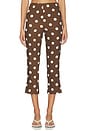 view 1 of 6 Cosette Capri in Brown & White Polka Dot
