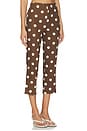 view 2 of 6 Cosette Capri in Brown & White Polka Dot