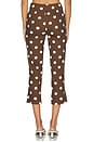 view 4 of 6 Cosette Capri in Brown & White Polka Dot
