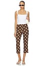 view 5 of 6 Cosette Capri in Brown & White Polka Dot