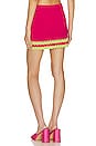 view 3 of 4 Jeneli Crochet Mini Skirt in Hot Pink & Lime