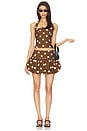 view 5 of 6 Luana Mini Skirt in Brown & Ivory Dot
