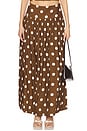view 1 of 6 Dot Maxi Skirt in Brown & Ivory Dot
