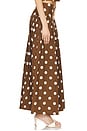 view 3 of 6 Dot Maxi Skirt in Brown & Ivory Dot