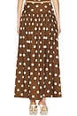 view 4 of 6 Dot Maxi Skirt in Brown & Ivory Dot