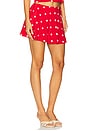 view 2 of 6 Deanna Mini Skirt in Cherry Red Polka Dot