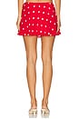 view 4 of 6 Deanna Mini Skirt in Cherry Red Polka Dot