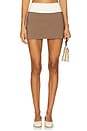 view 1 of 6 Serena Mini Skirt in Brown & Ivory