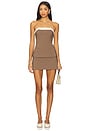 view 5 of 6 Serena Mini Skirt in Brown & Ivory