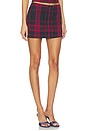 view 2 of 6 Essie Mini Skirt in Red & Navy Plaid