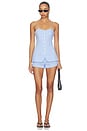view 1 of 5 Roma Romper in Blue And White Gingham