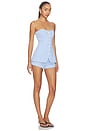 view 2 of 5 Roma Romper in Blue And White Gingham