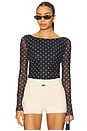 view 1 of 4 Lena Top in Dark Navy & Cream Dot